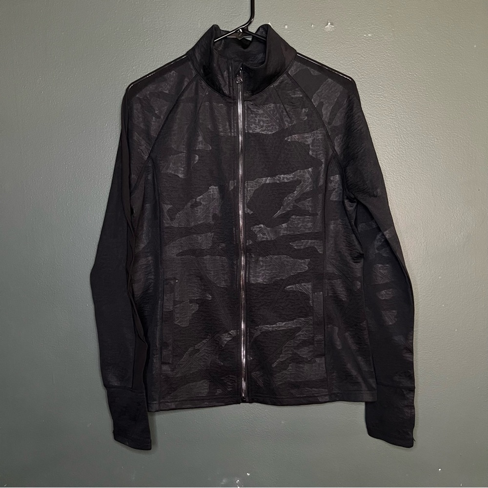 Mono b subtle camo print athletic jacket